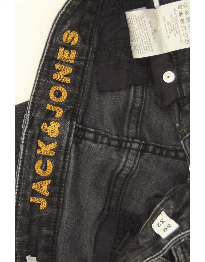 Jack & Jones Herren GLENN Distressed Slim Jeans W30 L32 Graue Baumwolle