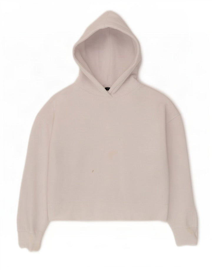Übergroßer Kapuzenpullover von Zara für Damen, UK 10, Größe S, weiße Baumwolle