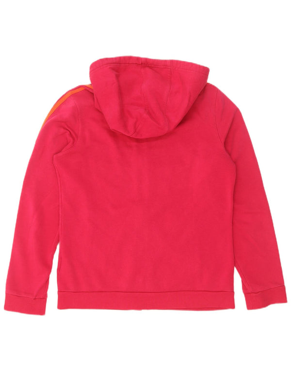 Adidas Damen Zip Hoodie Pullover UK 12/14 Mittelrosa Colourblock Baumwolle