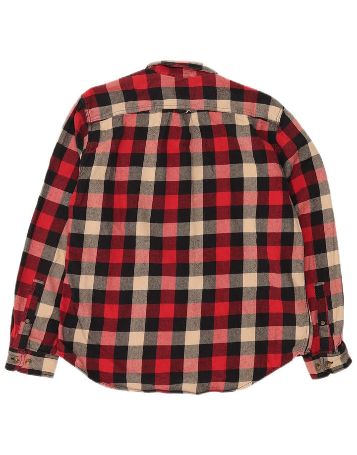 EDDIE BAUER Herren-Flanellhemd, groß, rot kariert, Baumwolle