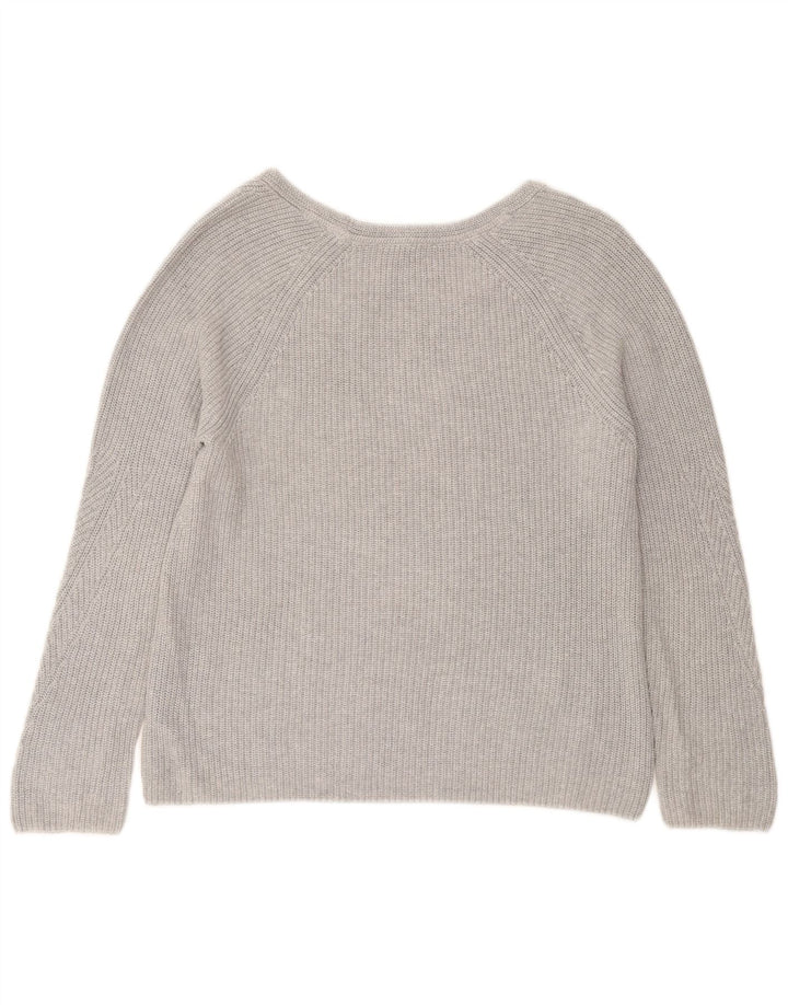 Tommy Hilfiger Damen-Pullover mit V-Ausschnitt, Gr. 14, Mittelgrau