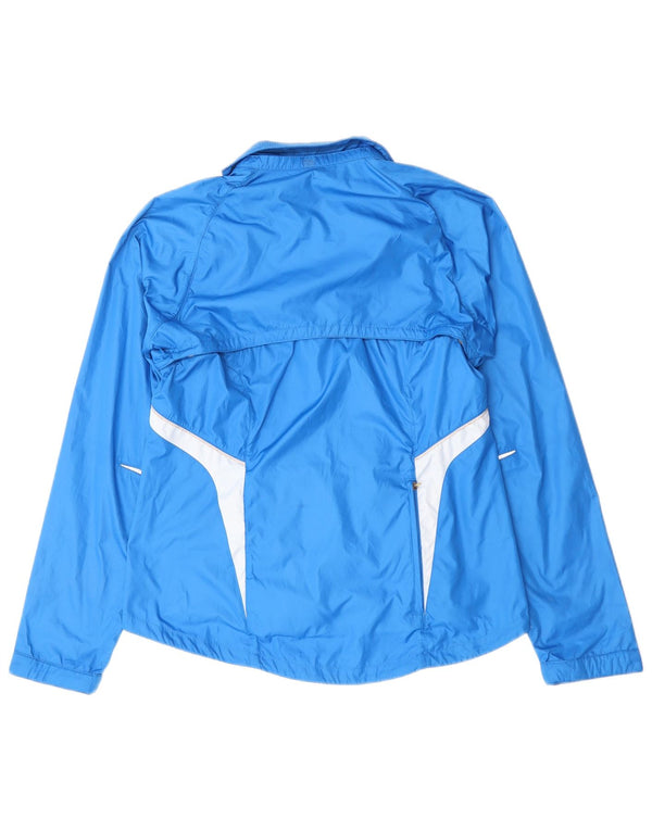 Nike Damen Regenjacke UK 10/12 Mittelblaues Colourblock-Polyester