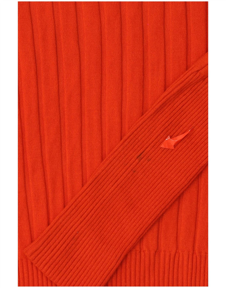 Zara Damen Crop Rollkragenpullover Pullover UK 12 Mittelorange