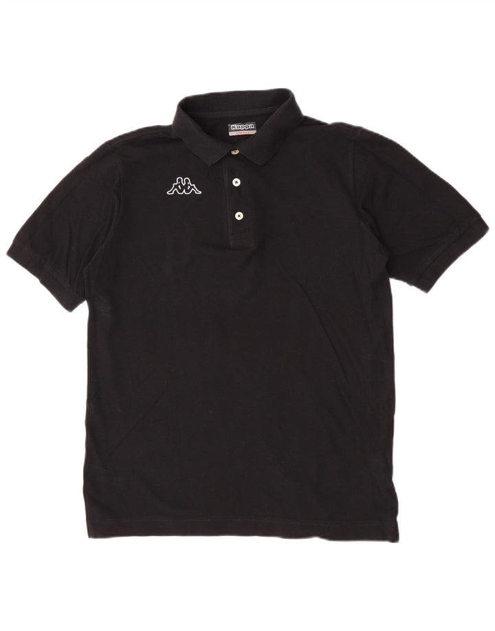 Kappa Herren-Poloshirt mit Grafik, Größe S, schwarze Baumwolle