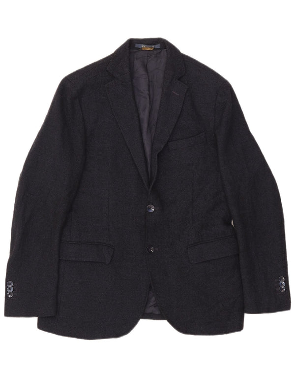 Massimo Dutti Herren-Blazer mit 2 Knöpfen, EU 48, mittelmarineblaue Wolle