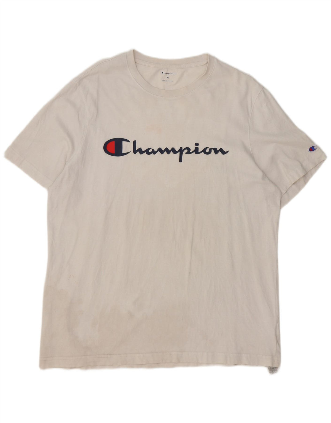 Champion Herren-T-Shirt mit Grafik, XL, weiße Baumwolle