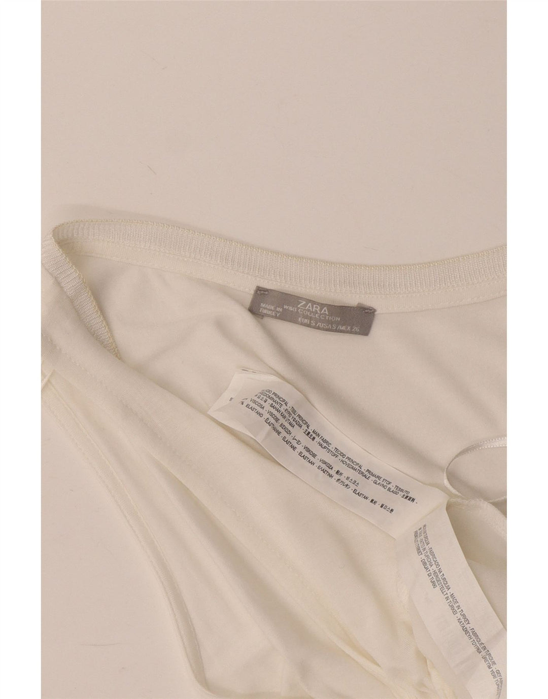 Zara Damen Crop Vest Top UK 8 Small Weiße Viskose