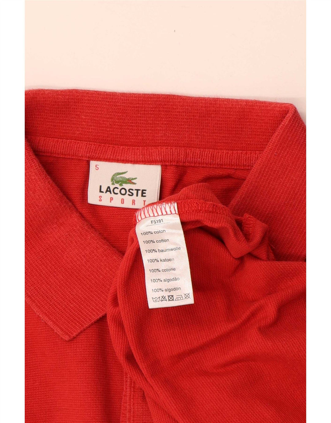 Lacoste Herren-Poloshirt, Größe 5, große rote Baumwolle