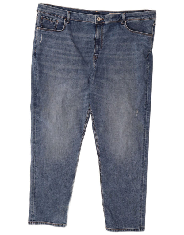 Marks & Spencer Damen Sienna Straight Jeans UK 24 3XL W44 L27 Blaue Baumwolle