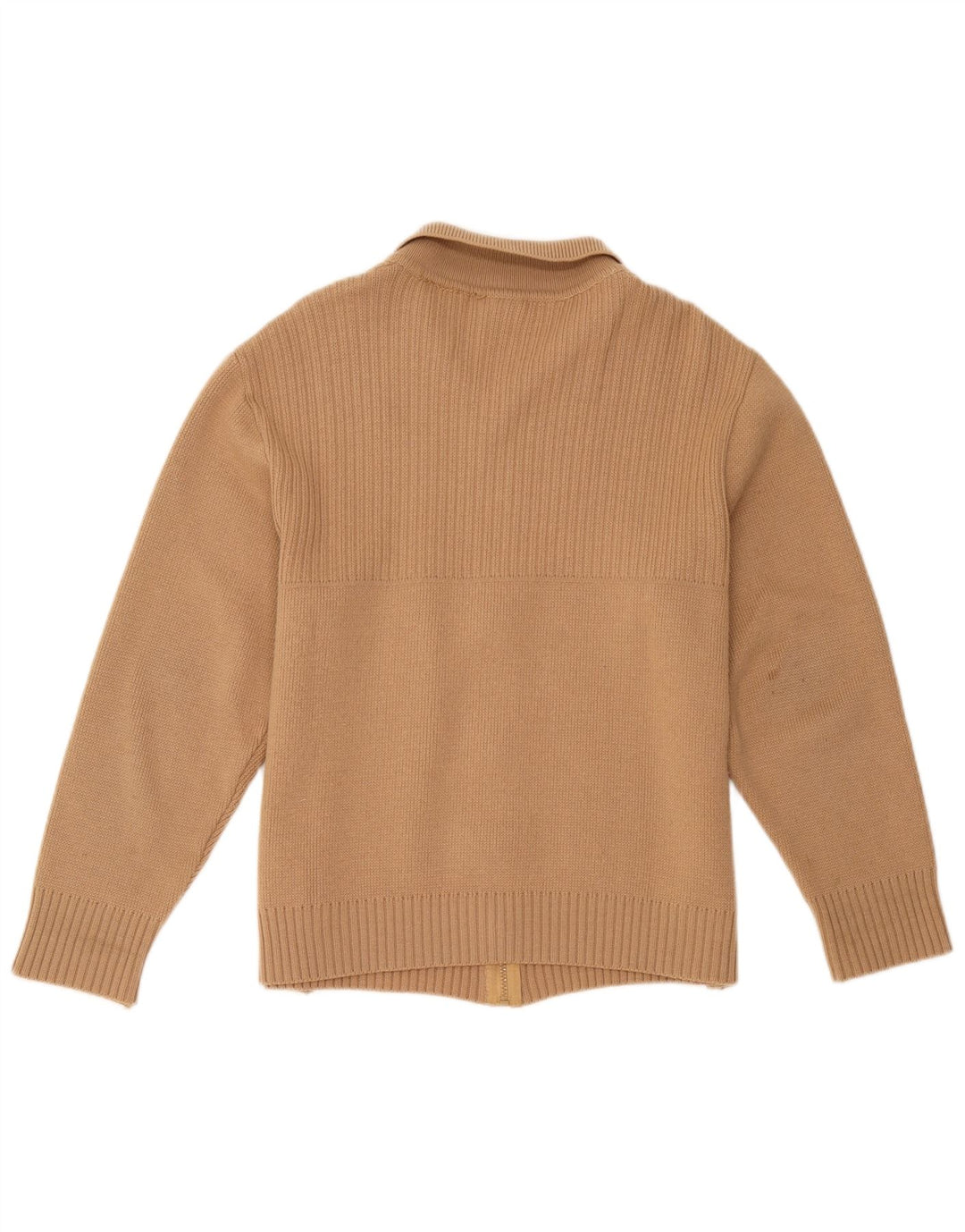 Vintage Damen Cardigan Pullover UK 12 Mittelbraun Farbblock