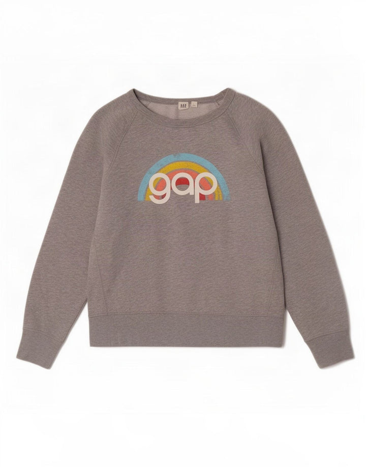 Gap Grafik-Sweatshirt für Damen, UK 14, mittelgraue Baumwolle