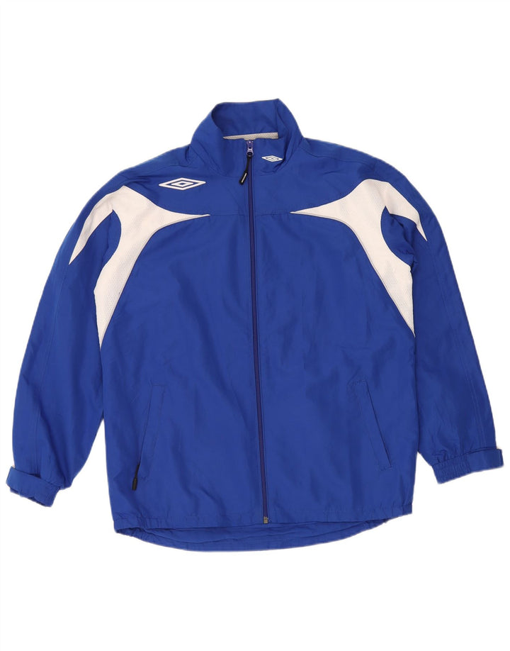UMBRO Boys Rain Jacket 13-14 Years Blue Colourblock Polyester