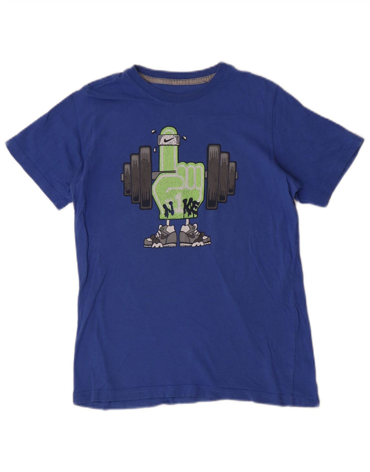Nike Jungen T-Shirt mit Grafik, 10–11 Jahre, mittelblau