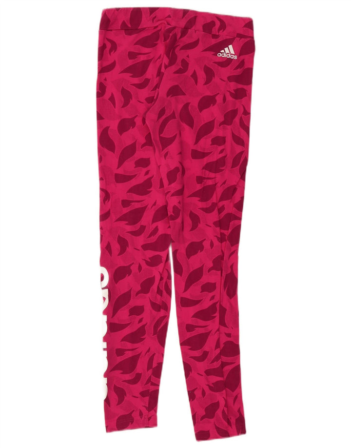 ADIDAS Grafik-Leggings für Mädchen, 14–15 Jahre, rosa Blumenmuster, Baumwolle