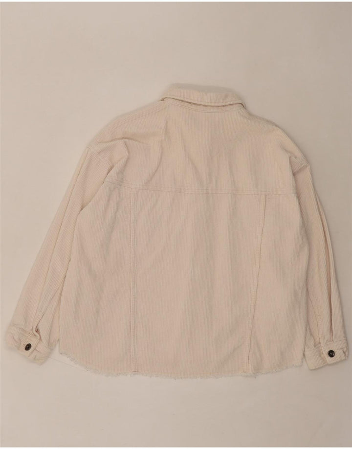 ZARA Womens Oversized Corduroy Shirt UK 14 Medium Pink Cotton Vintage Zara and Second-Hand Zara from Messina Hembry 