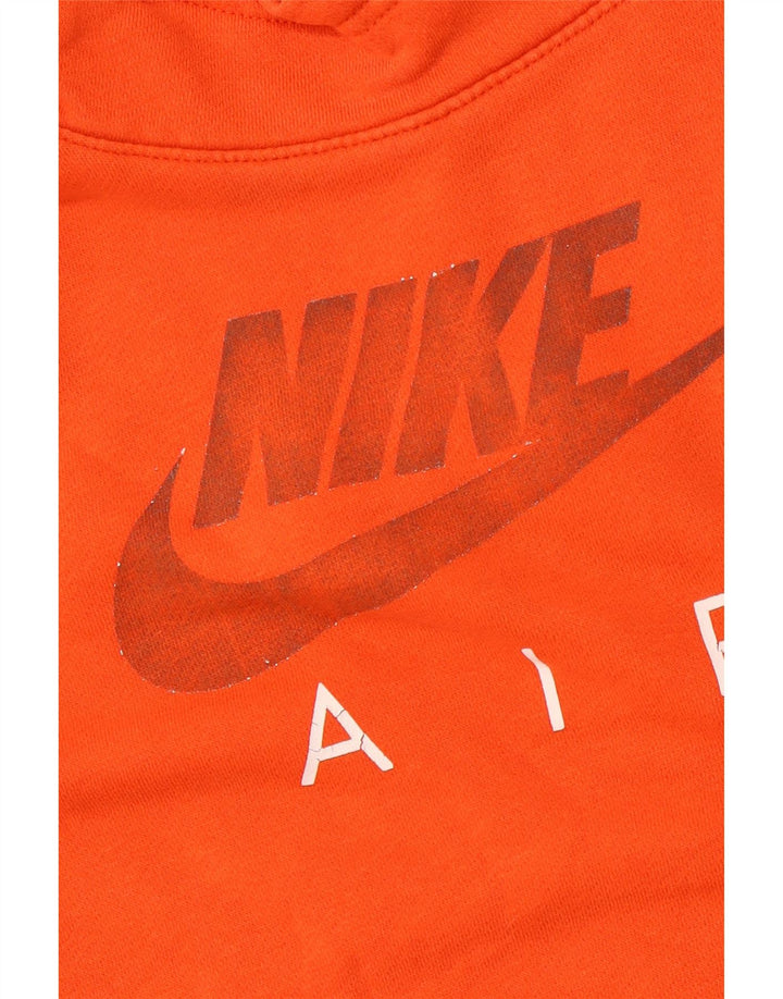 NIKE Womens Graphic Loose Fit Hoodie Pullover UK 10 Small Orange Colourblock