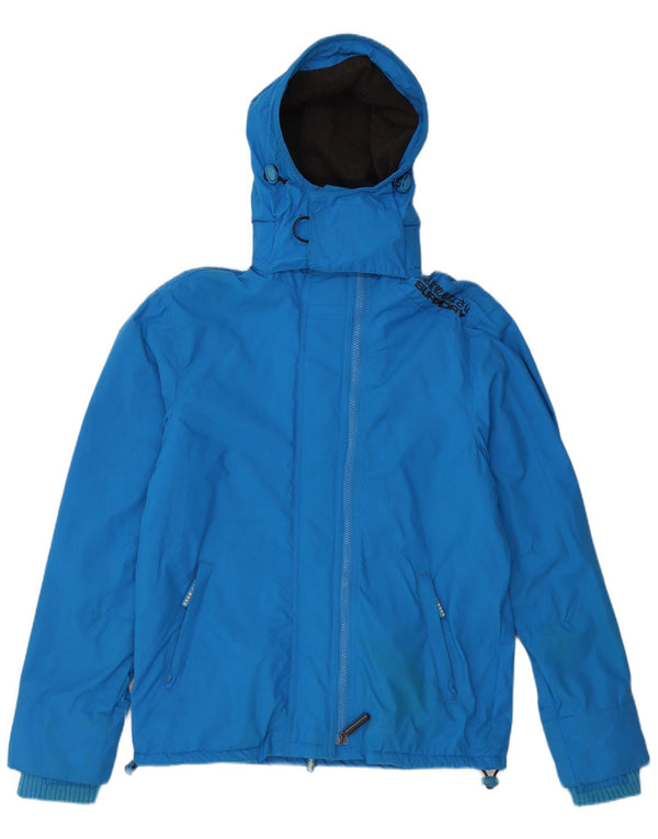 SUPERDRY Herren The Windcheater Kapuzen-Windjacke, Größe 40, Blau