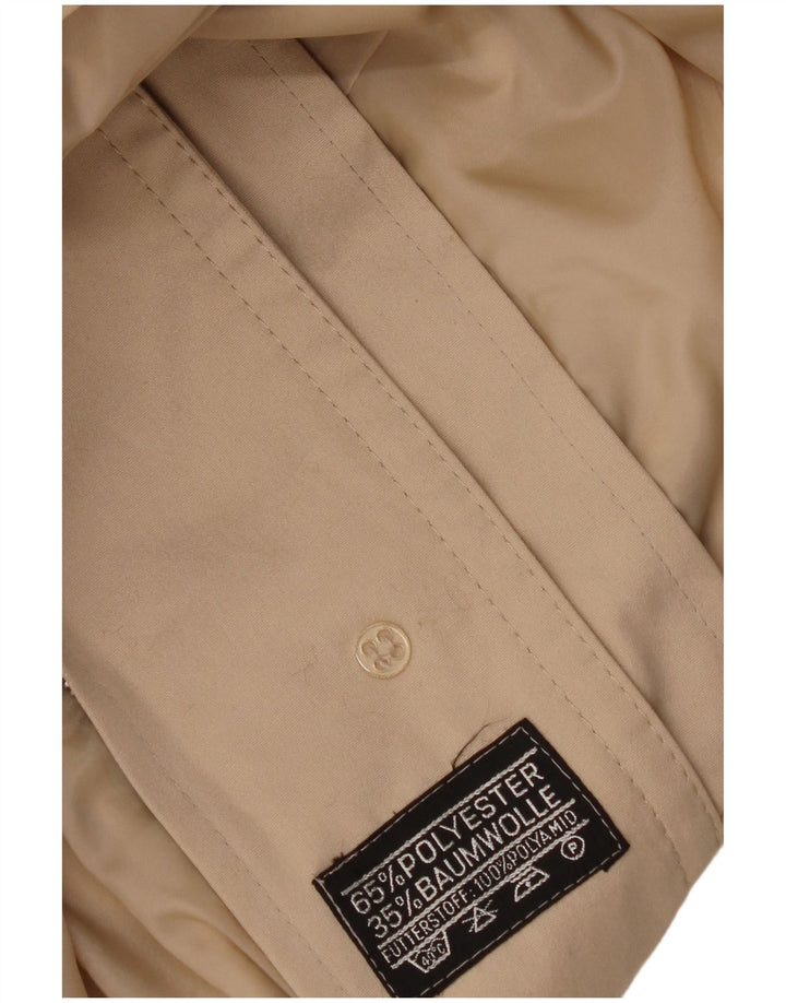 Vintage Damen Kapuzenmantel UK 16 Groß Beige Polyester