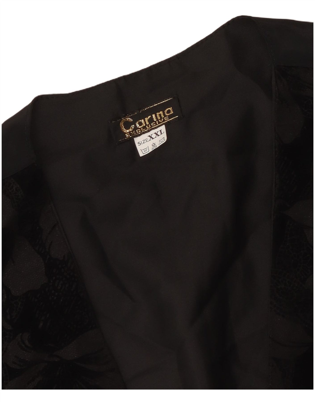 CARINA Damen Weste UK 20 2XL Schwarz geblümt