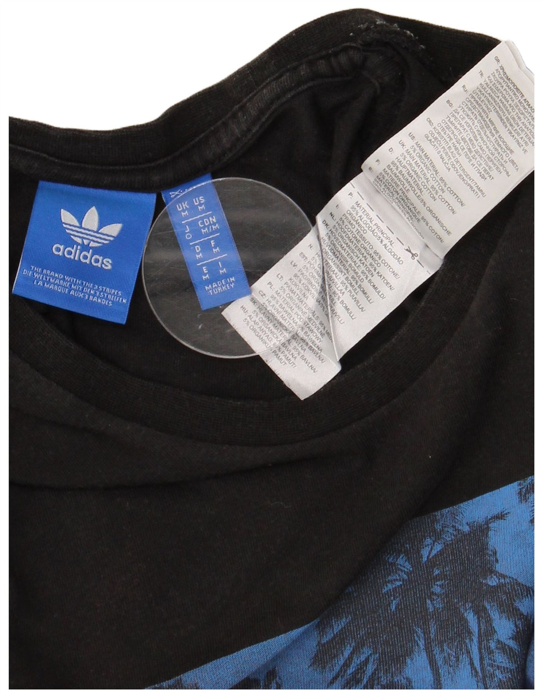 ADIDAS Herren Grafik T-Shirt Top Medium Schwarz Baumwolle