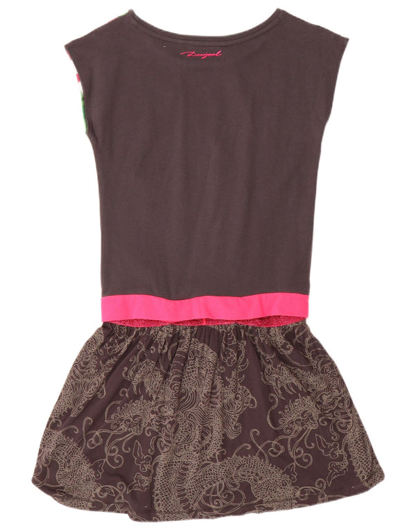 Desigual Mädchenkleid mit tiefer Taille, 11–12 Jahre, mehrfarbig, Paisley-Schmetterling