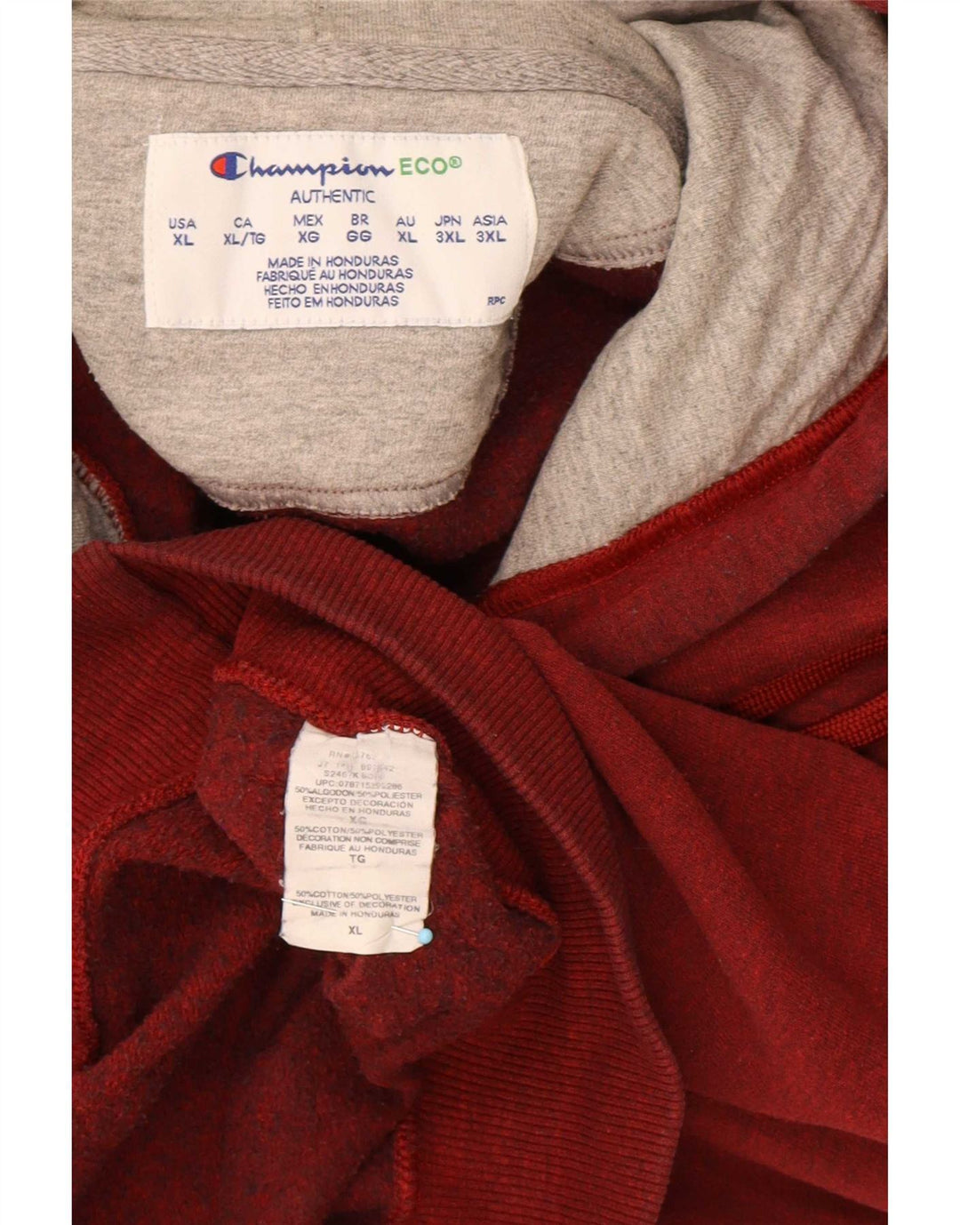 Champion Herren Kapuzenpullover XL aus roter Baumwolle