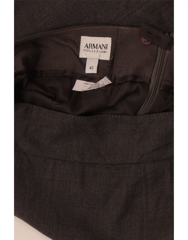 Armani Collezioni Damen Bleistiftrock IT 42 Medium W28 Grau