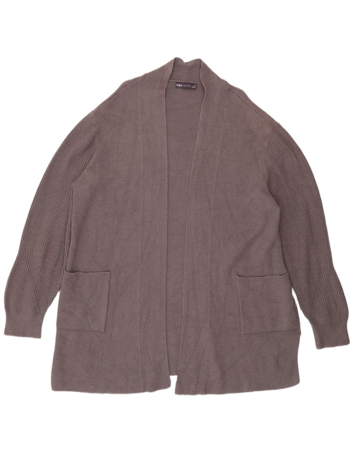 Marks & Spencer Offener Damen-Cardigan-Pullover UK 20 2XL Graue Viskose