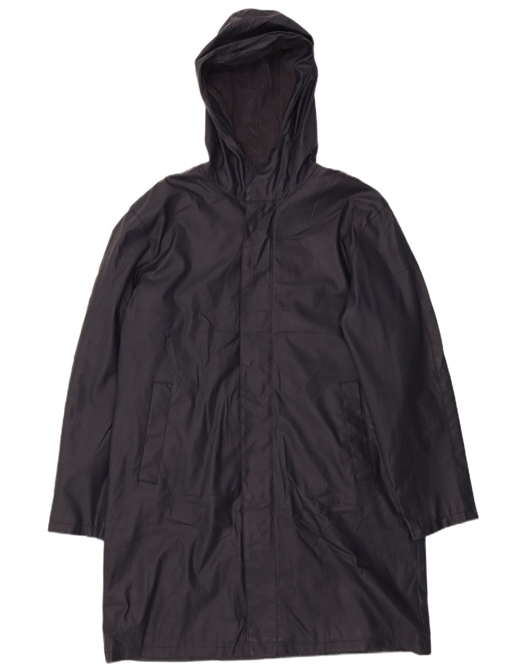ZARA Herren-Windbreaker-Mantel mit Kapuze, Gr. 40, groß, marineblau, Polyester