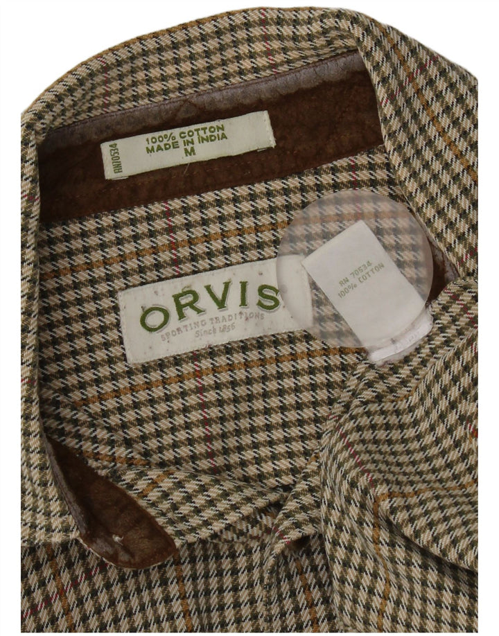 Orvis Herren-Flanellhemd aus mittelgrüner Hahnentritt-Baumwolle