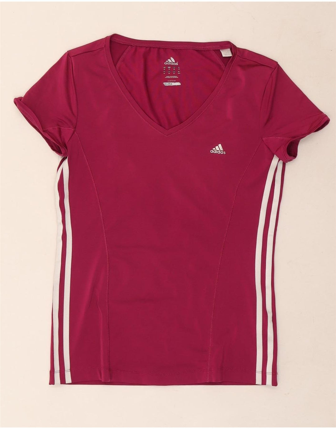 Adidas Damen Climacool T-Shirt Top UK 14 Mittelrosa Polyester