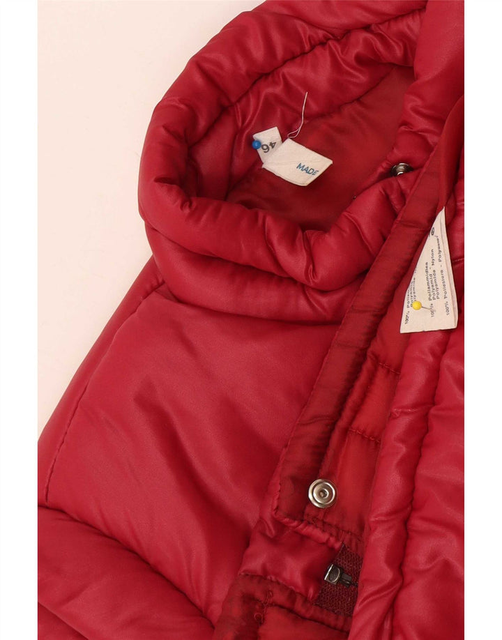 Vintage Damen Wattierte Weste IT 46 Großes rotes Polyamid