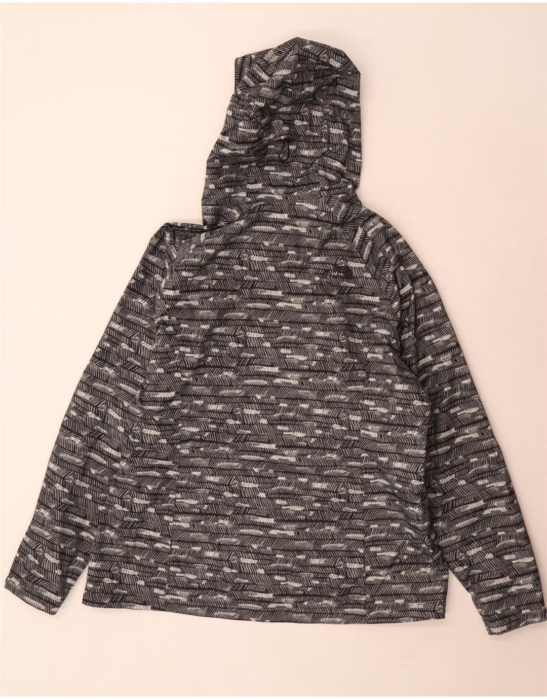 The North Face Damen-Regenjacke mit Kapuze, UK 18, XL, grau gestreift, Polyester