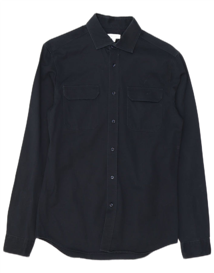 Reiss Herren-Hemd, klein, marineblau, Baumwolle