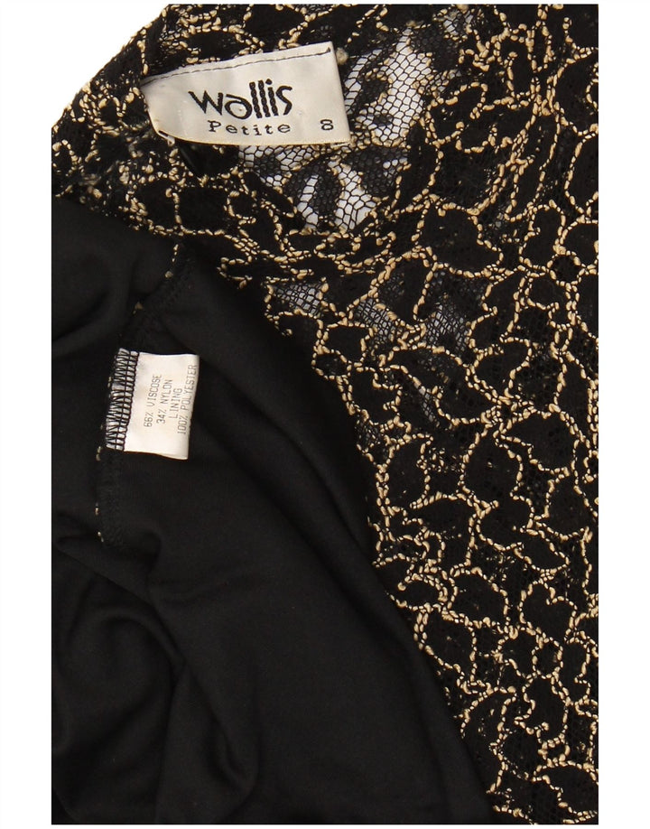 WALLIS Petite Spitzen-Maxikleid für Damen, Größe S, Schwarz, Viskose mit Blumenmuster