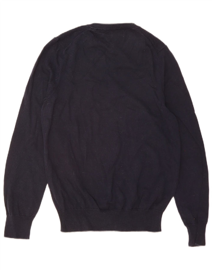 Marks & Spencer Herren-Pullover mit V-Ausschnitt, Größe S, marineblaue Baumwolle