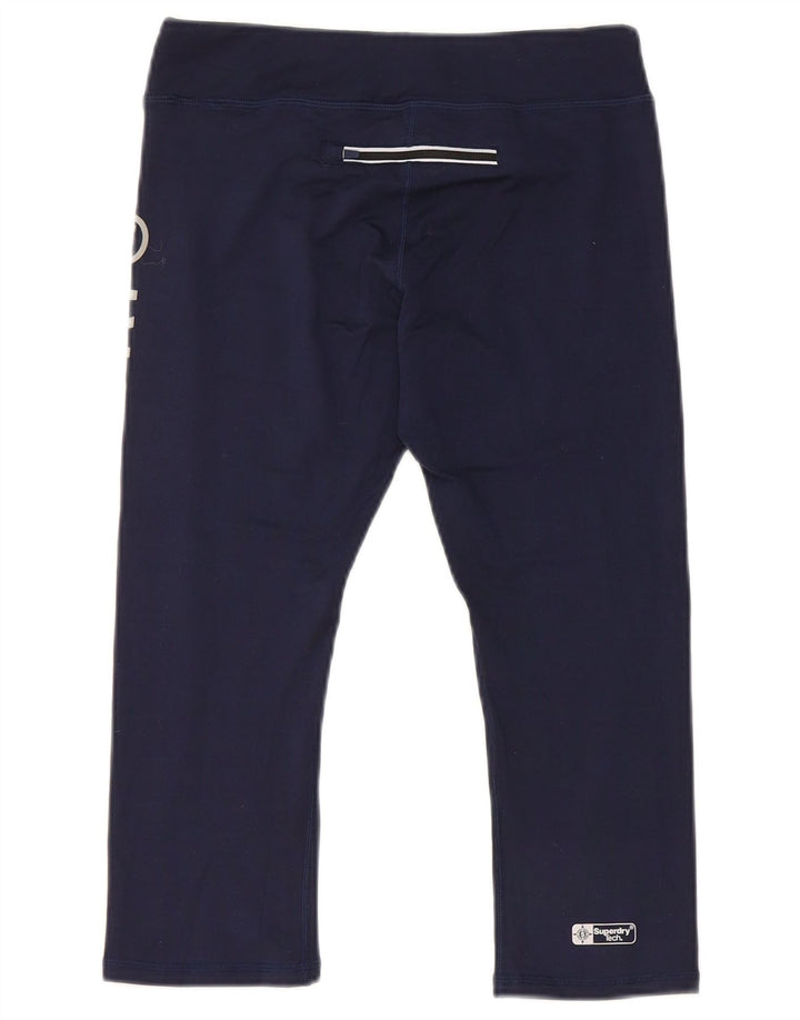 Superdry Damen Capri-Leggings mit Grafik, UK 6, XS, Marineblau, Polyester
