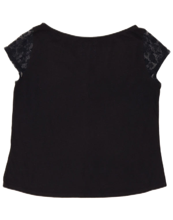 Hollister Damen-Blusenoberteil, UK-Größe 44, mittleres Marineblau mit Blumenmuster