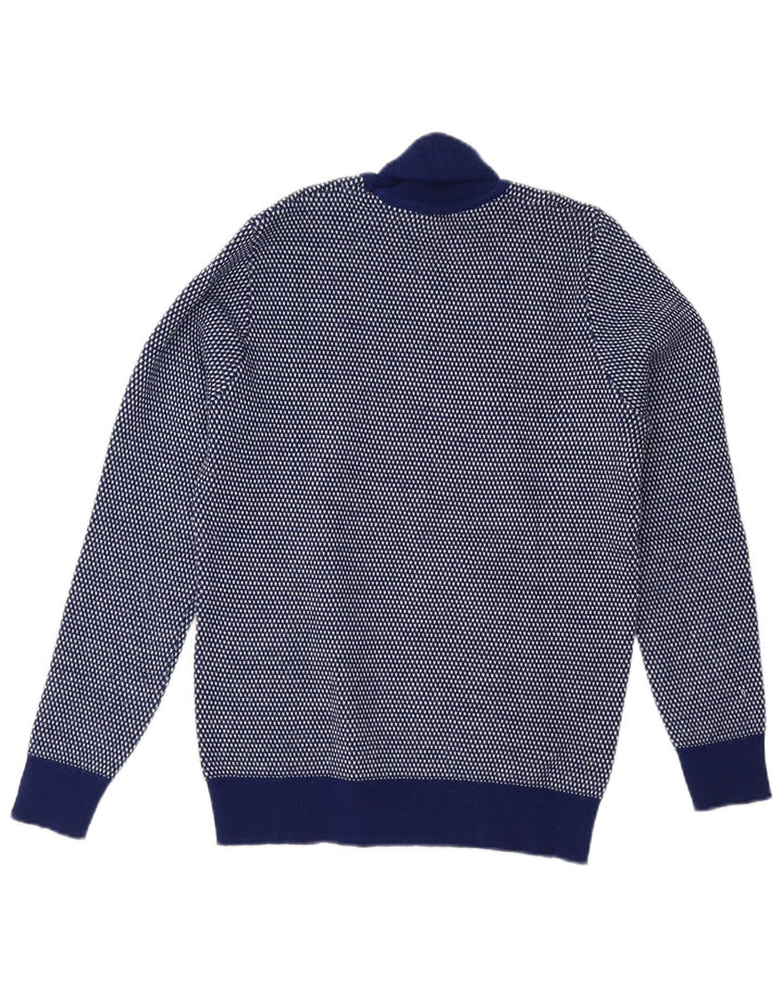 Vintage Damen Rollkragenpullover Pullover UK 14 Medium Marineblau