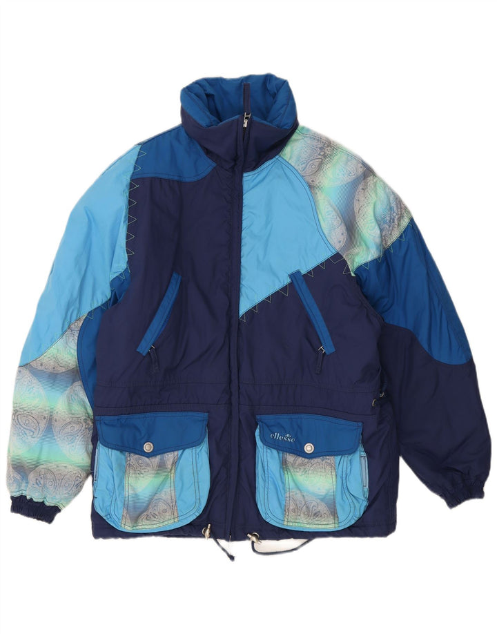 Ellesse Damen-Skijacke in Übergröße, US 8, mittleres Marineblau, Farbblock