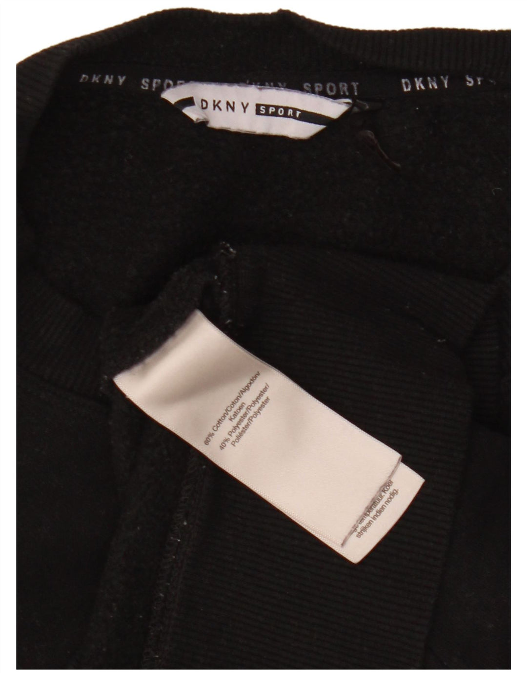 Dkny Womens Graphic Sweatshirt Pullover UK 14 Mittelschwarz Farbblock