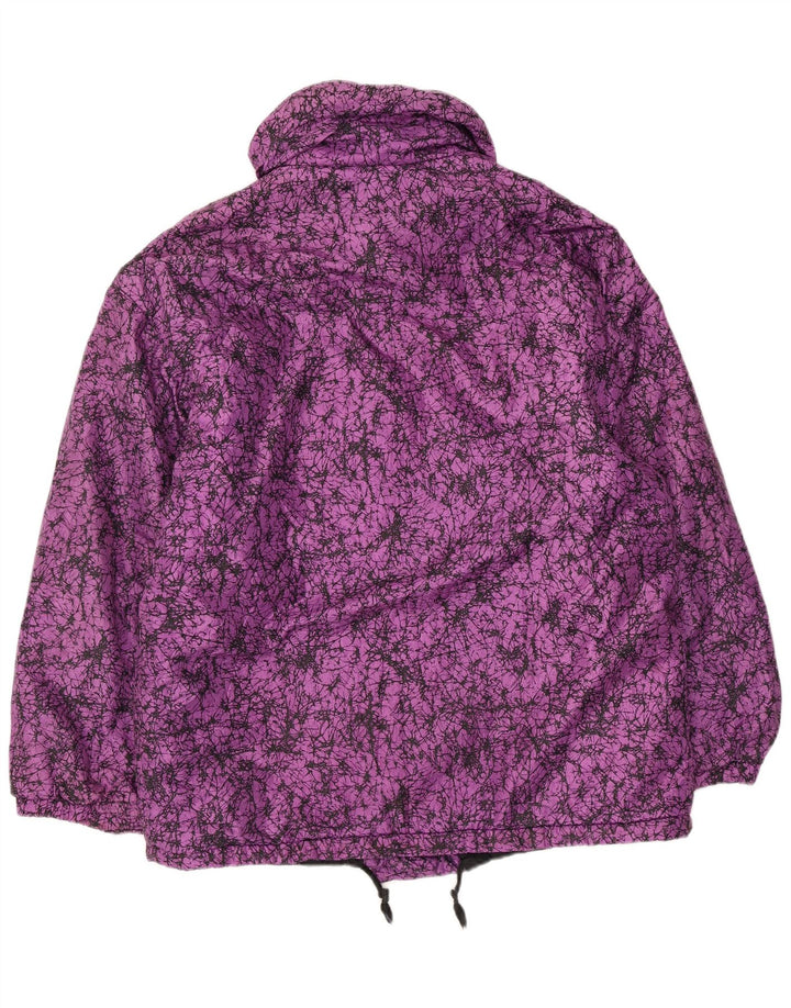 Vintage Damen Windjacke mit abstraktem Muster IT 44 Mittellila
