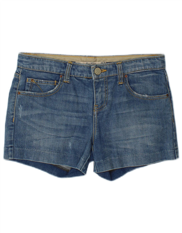 Zara Damen Jeansshorts EU 38 Small W28 Blau