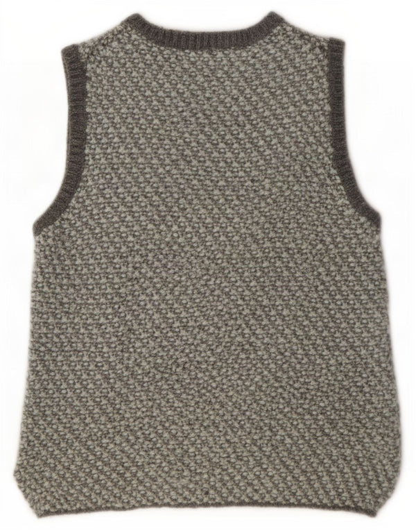 Fisherman Out Of Ireland Damen Weste Tank Top UK 12 Mittelgraue Wolle