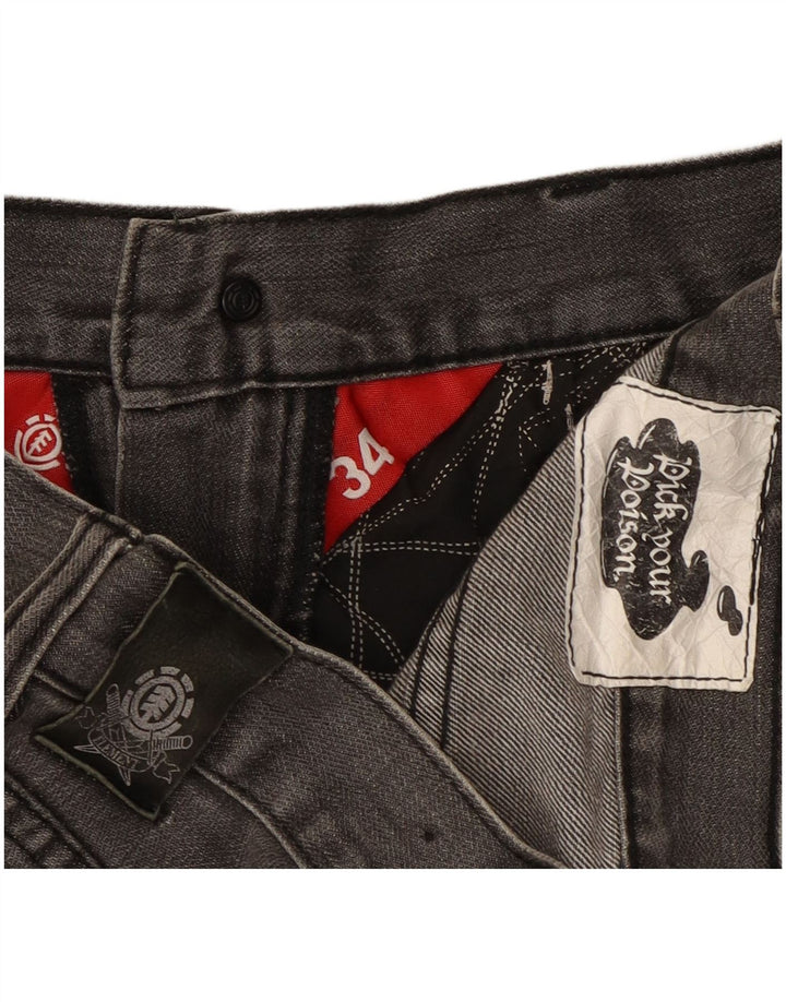 Element Herren Straight Jeans W34 L33 Graue Baumwolle