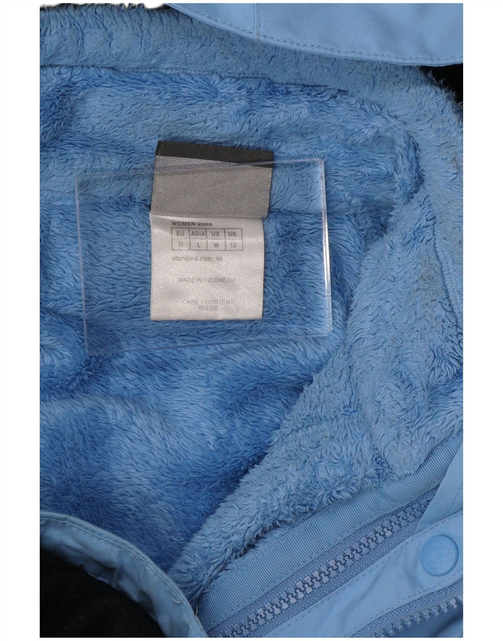 JACK WOLFSKIN Damen Windjacke mit Kapuze UK 12 Mittelblaues Polyester