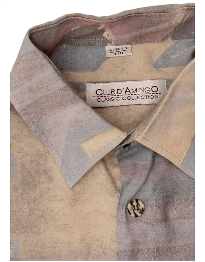 Club D'Amingo Herrenhemd, Größe 41/42, groß, mehrfarbig, Patchwork