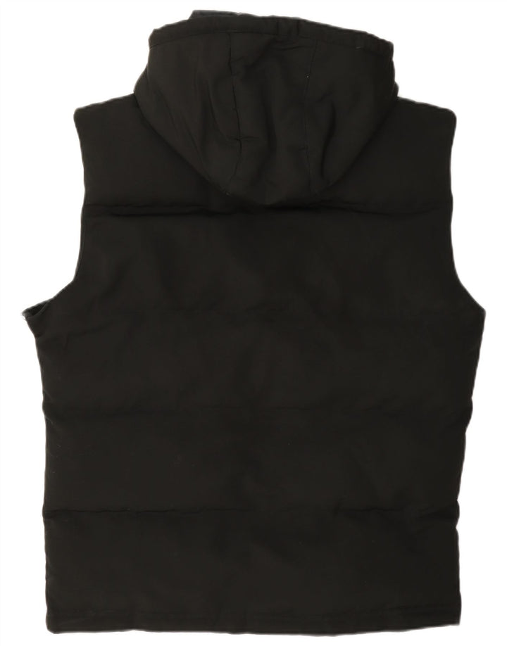 Superdry Herren-Weste mit Kapuze, gepolstert, UK 40, Größe L, Schwarz, Polyester