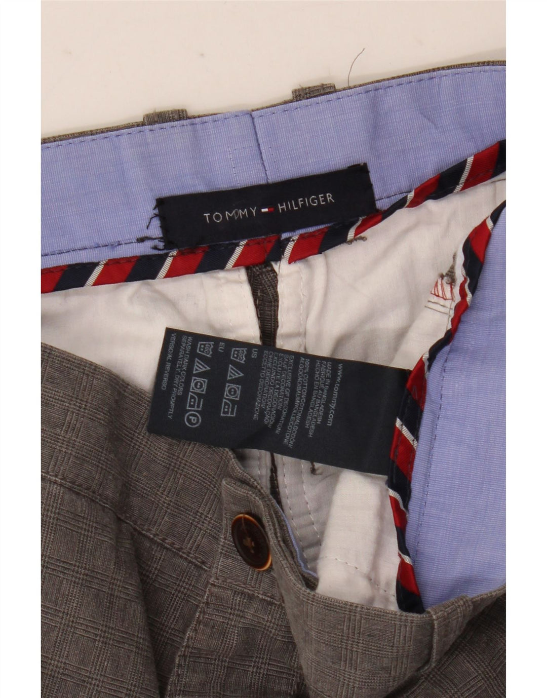 Tommy Hilfiger Herren gerade Chinohose W30 L30 graue Baumwolle