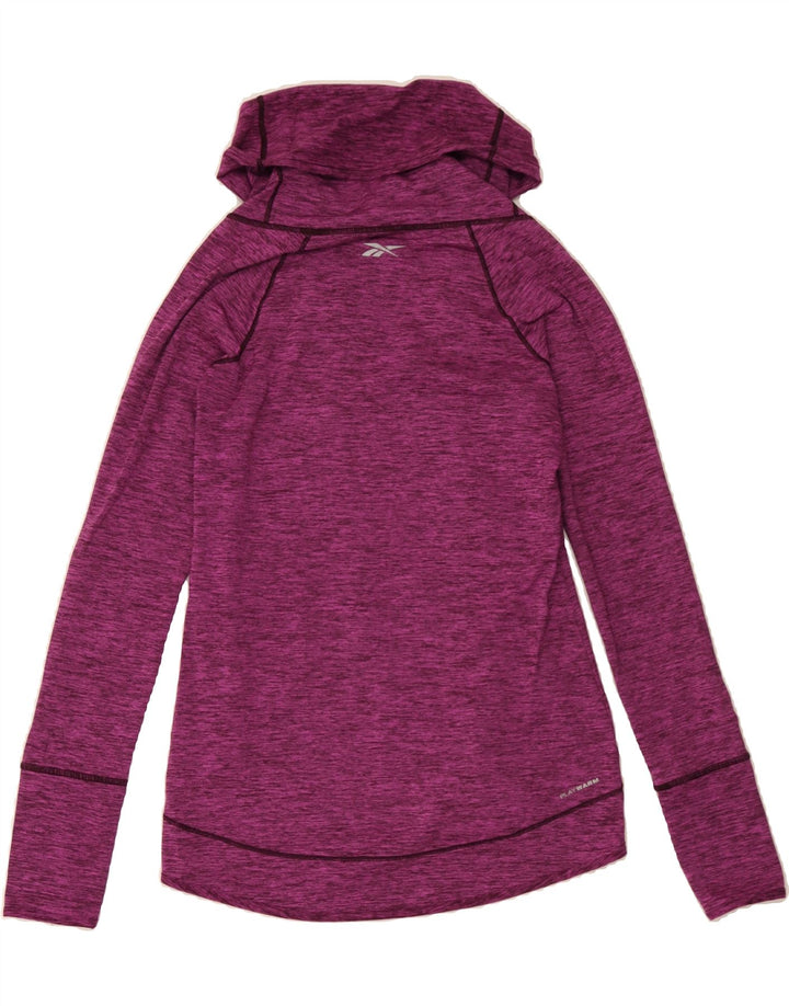 REEBOK Womens Roll Neck Sweatshirt Jumper UK 12 Medium Pink Flecked Vintage Reebok and Second-Hand Reebok from Messina Hembry 
